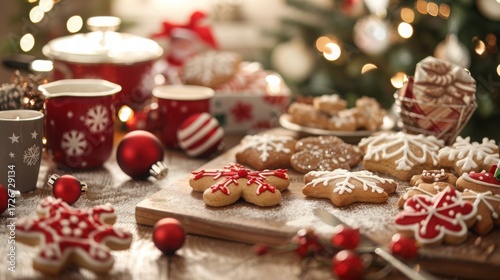 christmas cookies and christmas decorations