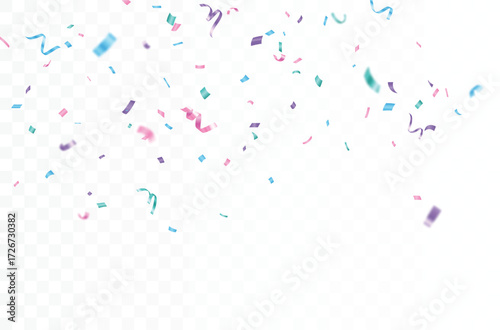 Colorful pastel confetti, isolated on white background