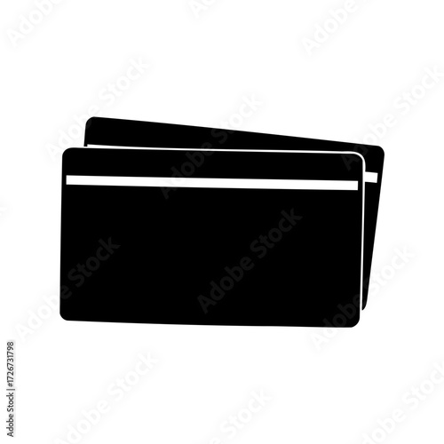 A vector drawing of two credit cards, possibly for payment or financial use