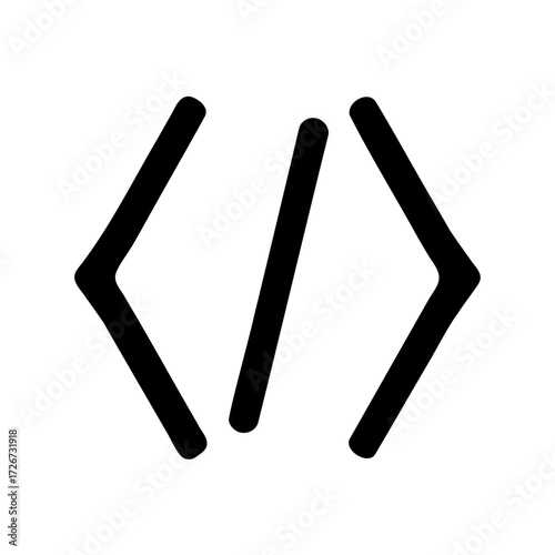 HTML Code Tags Illustration for Web Development and Programming Iconography Design
