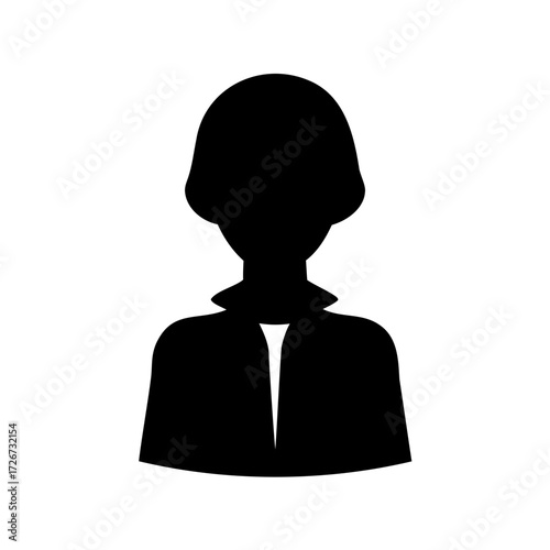 Silhouette of a professional woman wearing a blazer or suit jacket