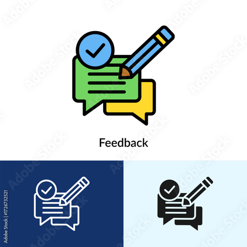 Feedback Icon Filled Collection With Multi Styles