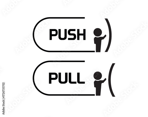 Pull and push vector sign	