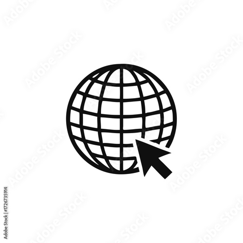 go to web icon symbol, vector flat design Illustration