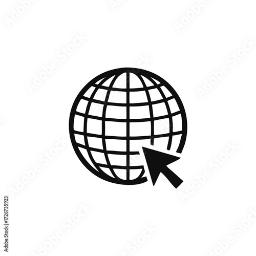 go to web icon symbol, vector flat design Illustration