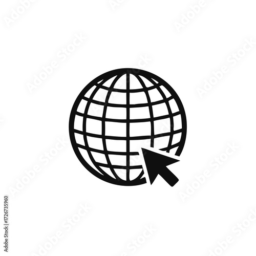 go to web icon symbol, vector flat design Illustration