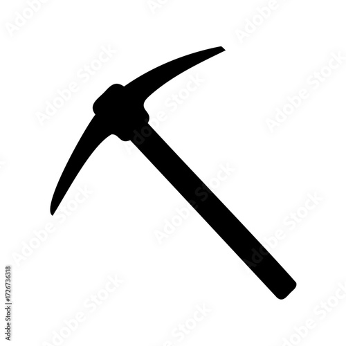 Silhouette of a pickaxe tool, an essential tool for mining and excavation