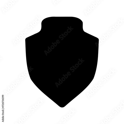 Simple isolated black shield silhouette on white background for heraldic purposes