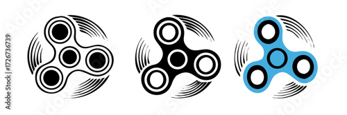 Fidget spinner icon vector Illustration .toy for stress relief and improvement of attention span.
