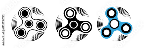 Fidget spinner icon vector Illustration .toy for stress relief and improvement of attention span.
