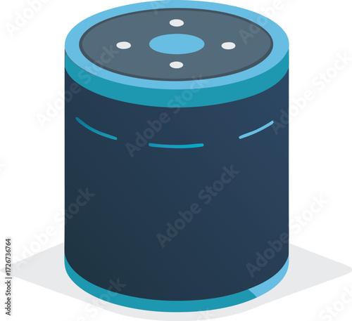 Sleek cylindrical smart speaker mockup vector illustration for digital projects eps