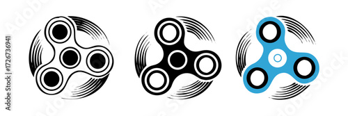 Fidget spinner icon vector Illustration .toy for stress relief and improvement of attention span.
