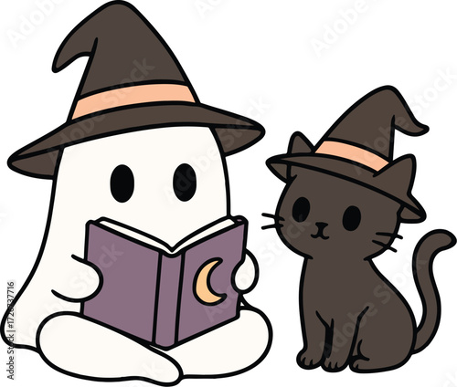 funny cartoon wizard with hat