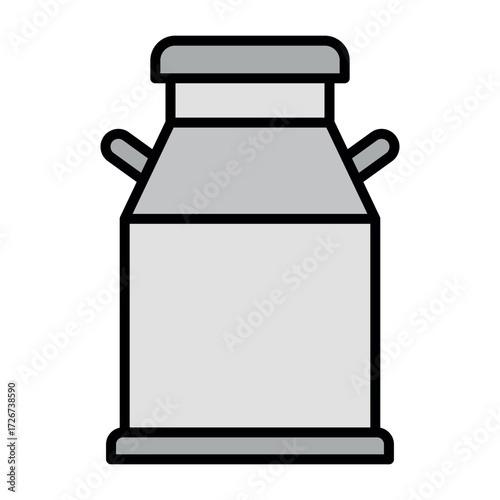 Vector Milk Can Icon – Farming and Agriculture Flat Style