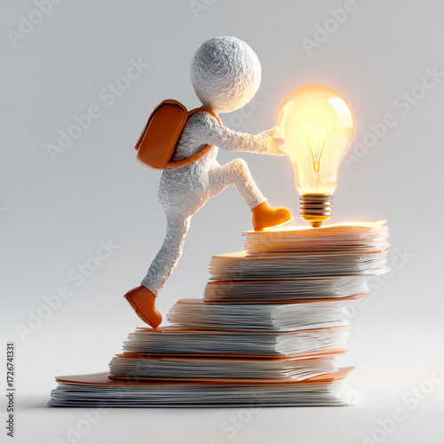 Books education conceptual, learn, adult education concept, knowledge concept, learning concept, Education Path to Success – Knowledge and Learning Growth Concept