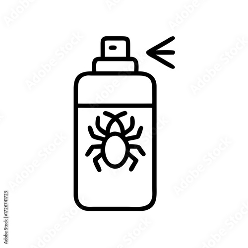 Insect repellent spray bottle with spider icon illustration  