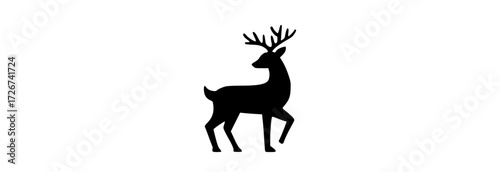 a silhouette of a deer with antlersanimal, antler, black, deer, illustration, moose, profile, reindeer, roe deer, stand, trumpet 