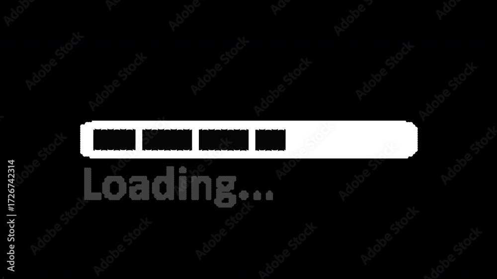 Pixel art 8-bit style loading bar animation, seamless retro motion ...