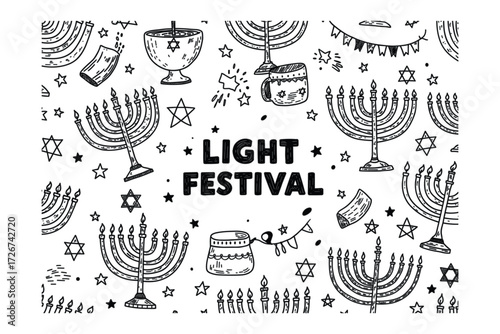 Celebrating light festival cultural event various locations graphical design festive atmosphere artistic representation. Vector illustration