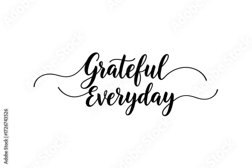 Expressing gratitude daily inspirational quote digital minimalist design positive vibes. Vector illustration