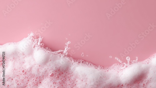 Pink foam waves on a pink background