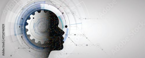 Abstract futuristic network and artificial intelligence technology background