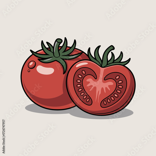 red tomato vector illustration
