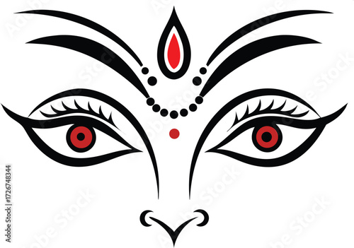 Woman face and eyes vector illustration beauty fashion art design makeup glamour cartoon drawing
