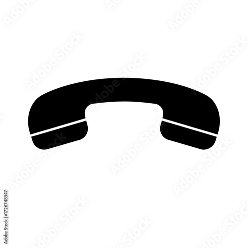 Black silhouette of a classic telephone receiver, indicating a hung-up or disconnected call, on a white background.