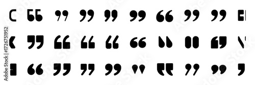 Collection of Various Quotation Mark Styles and Punctuation Symbols