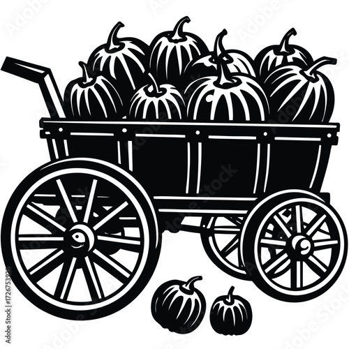 wagon-full-of-pumpkins-vector-clipart-on-white-bac.eps