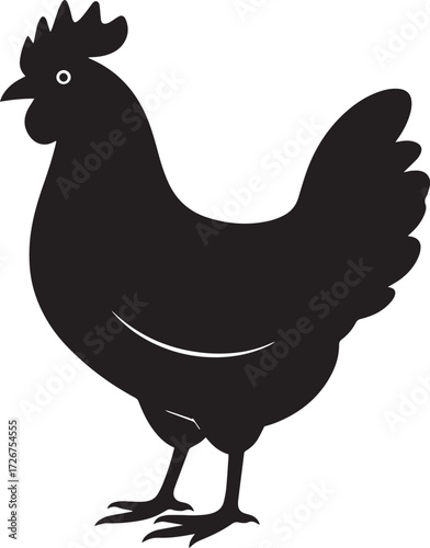  Rooster Chicken Silhouette Vector Illustration