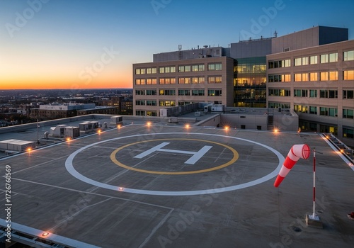 Helipad on hospital rooftop
