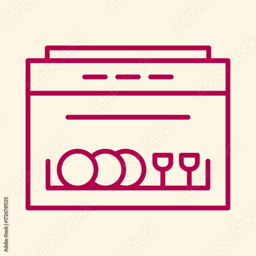 Dishwasher trendy artwork design useful creative vector Illustration stunning colorful background