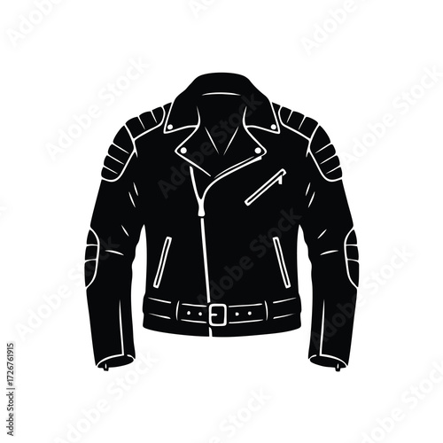 motorcycle jacket silhouette vector on white background