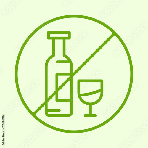 No Alcohol trendy artwork design useful creative vector Illustration charming colorful background