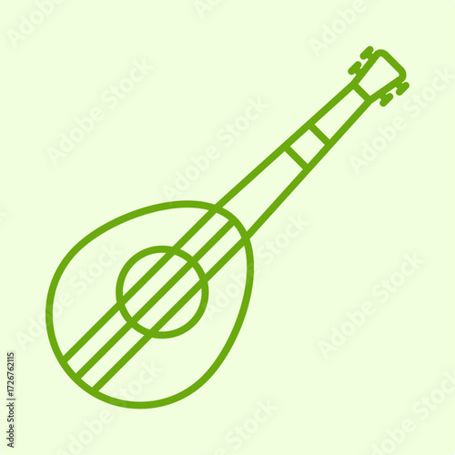 Mandolin trendy artwork design useful creative vector Illustration charming colorful background