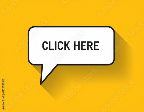 Click here speech bubble on yellow background.