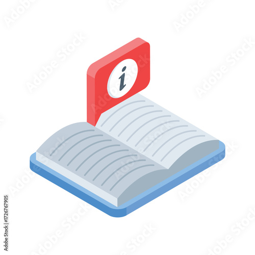 pen book with info symbol for customer support manual.