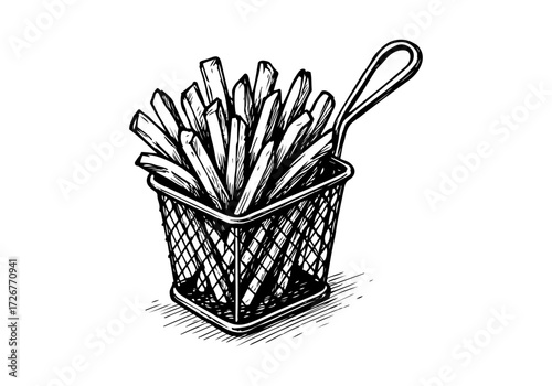 French fries hand drawn vector illustration