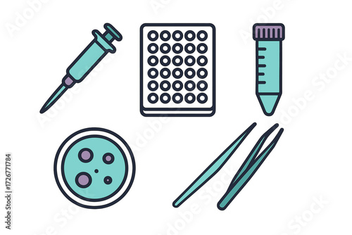 Collection of essential medical and laboratory equipment for scientific research, healthcare, and biotechnology applications
