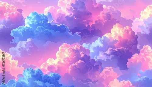 Pastel cloudscape with vibrant colors