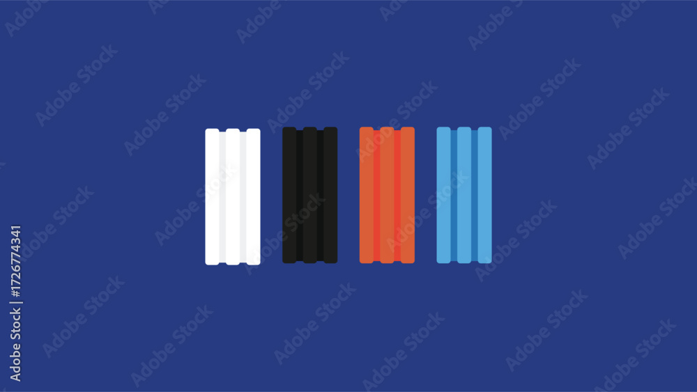 Obraz premium Vector illustration of a set of colored plasticine on a blue background