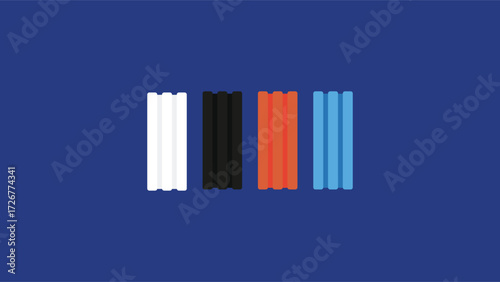 Vector illustration of a set of colored plasticine on a blue background