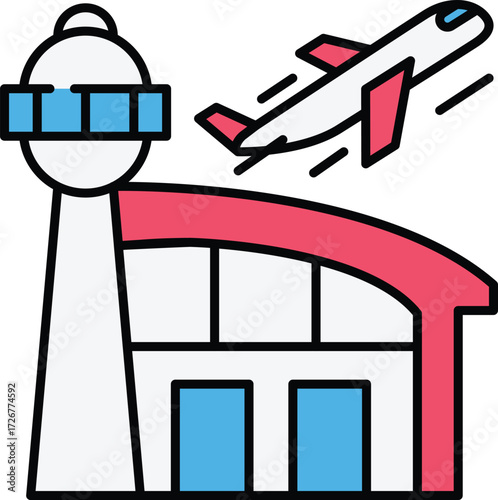 Aviation Vector Icon Set – Air Travel, Airport Services, and Flight Safety Elements