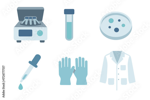 Scientific laboratory equipment and medical research tools for experiments, analysis, and healthcare