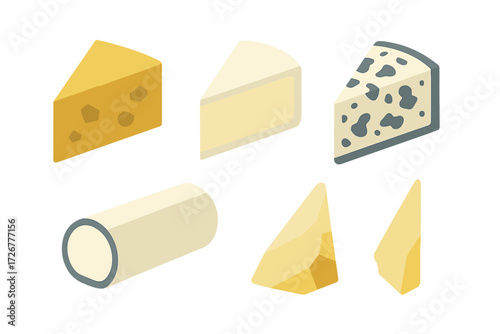 Delicious dairy products featuring a selection of popular cheese wedges and blocks for culinary use
