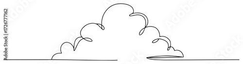 Cartoon smoke-puff cloud bursting up from ground – playful dust explosion line-art icon