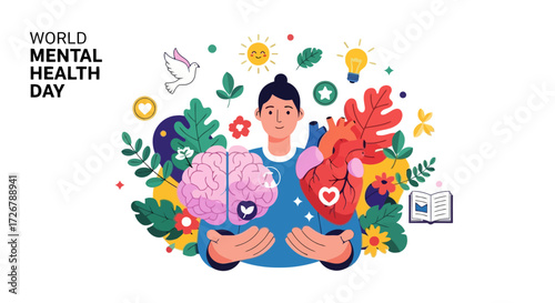 Embracing holistic well-being and emotional balance, fostering a healthy mind and heart with compassion and self-care for overall happiness and inner peace