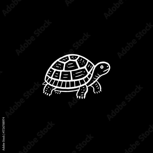 Turtle logo black and white